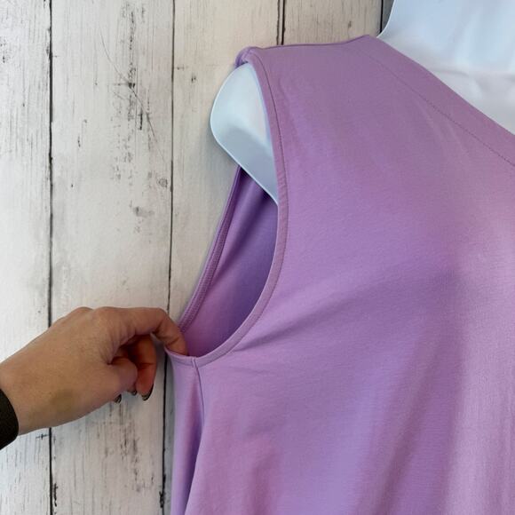 Universal Standard Lilac Geneva Dress Stretch Pima One-Shoulder Medium 18/20 - Picture 3 of 16